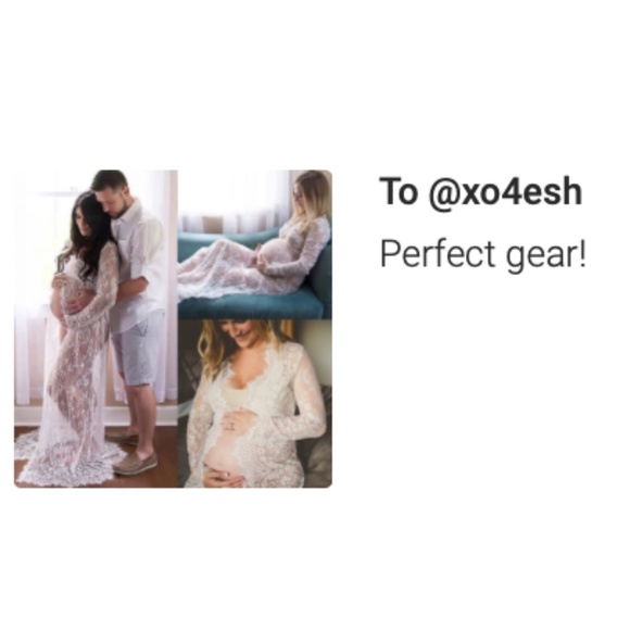 Maternity Lace Photoshoot Gown in White - Picture 7 of 9